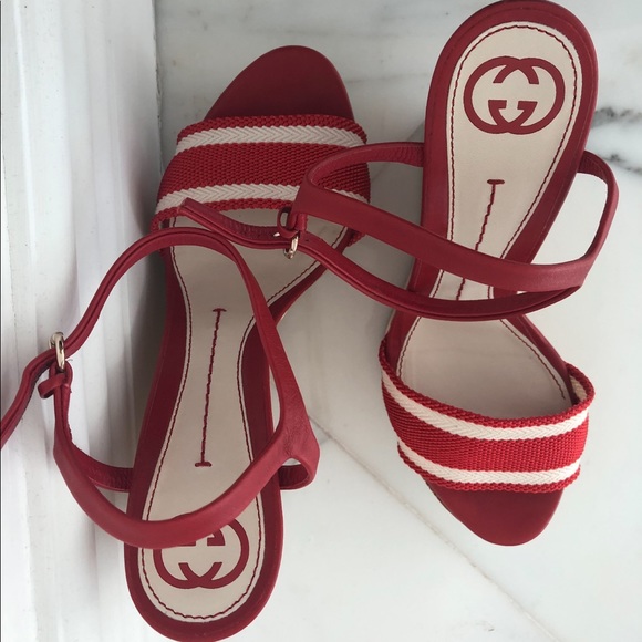 Gucci  Cork Wedge sandals. - Picture 1 of 4